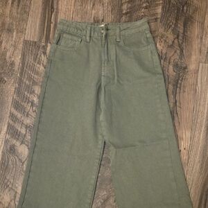 Hello Franki Green Wide Leg Jeans
